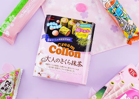 Collon Cream Sakura Matcha Rolled Biscuits